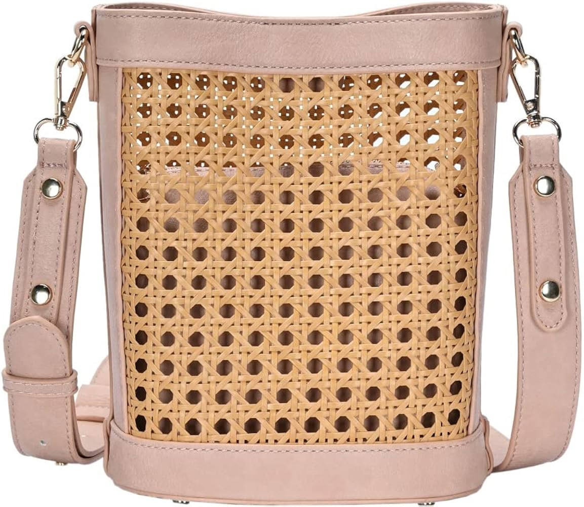 Trendeology Emilia Womens Girls Straw Bucket Soulder Bag Crossbody Purse Handbag | Amazon (US)