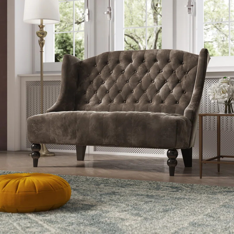 Carolina Velvet 50" Recessed Arms Loveseat | Wayfair North America
