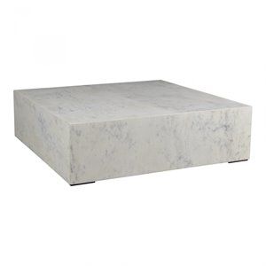 Moe's Home Collection Nash Contemporary Marble Coffee Table in White | Cymax