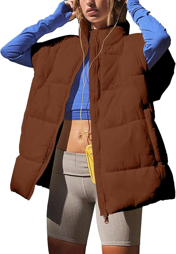 AMEBELLE Women's Oversized Puffer Vest Winter Quilted Lightweight Stand Collar Warm Padded Gilet ... | Amazon (US)