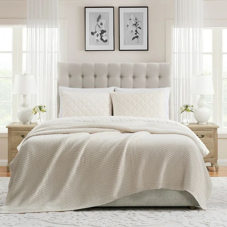 My Texas House Harper Ivory Acrylic Chunky Sweater Knit Oversize Bed Blanket - Walmart.com | Walmart (US)