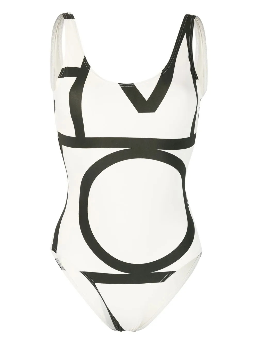 TOTEME Monogram one-piece Swimsuit | White | FARFETCH AZ | Farfetch Global