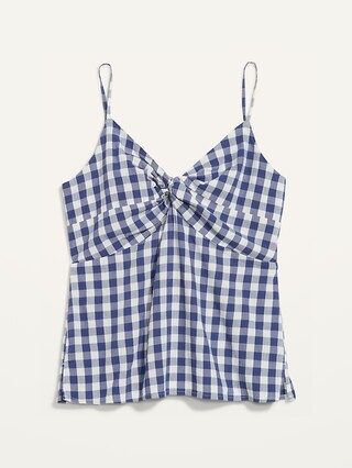 Fitted Gingham Twist-Front Cami Top for Women | Old Navy (US)