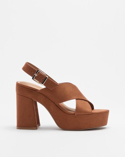Womens Platform Heel - Pippa - Tan Suede-like | Target AU