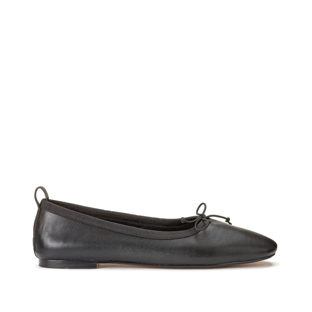 Leather Ballet Flats with Bow Detail | La Redoute (UK)