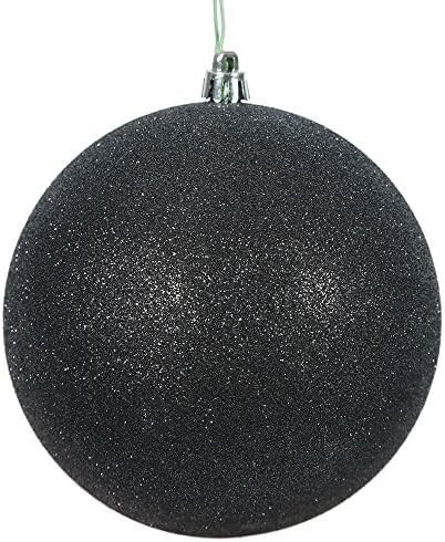 Vickerman 444214 - 4" Black Glitter Ball Christmas Tree Ornament (6 pack) (N591017DG) | Amazon (US)