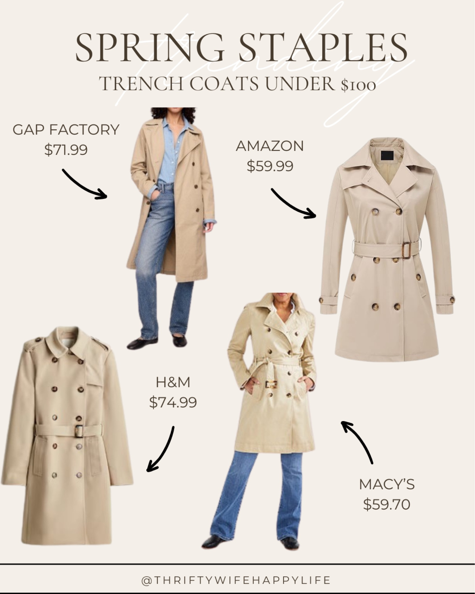 Spring Staples! Trench coats are my favorite spring jacket. Here are some under $100 jacket options  

#LTKWorkwear #LTKFindsUnder100 #LTKPetite