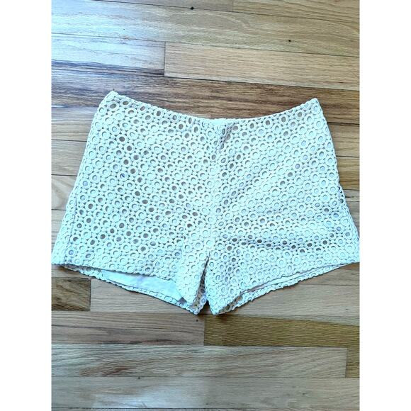 Banana Republic Ivory White Crochet Lace Eyelet Shorts Women's 4 Retro Coquette | Poshmark
