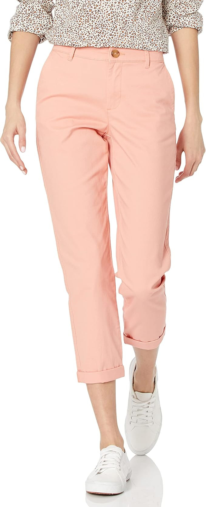 Amazon Essentials Women's Cropped Girlfriend Chino Pant (Available in Plus Size) | Amazon (US)