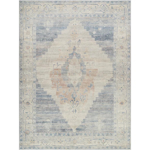 Becki Owens x Surya Luca Oriental Blue/Ivory Area Rug | Wayfair North America
