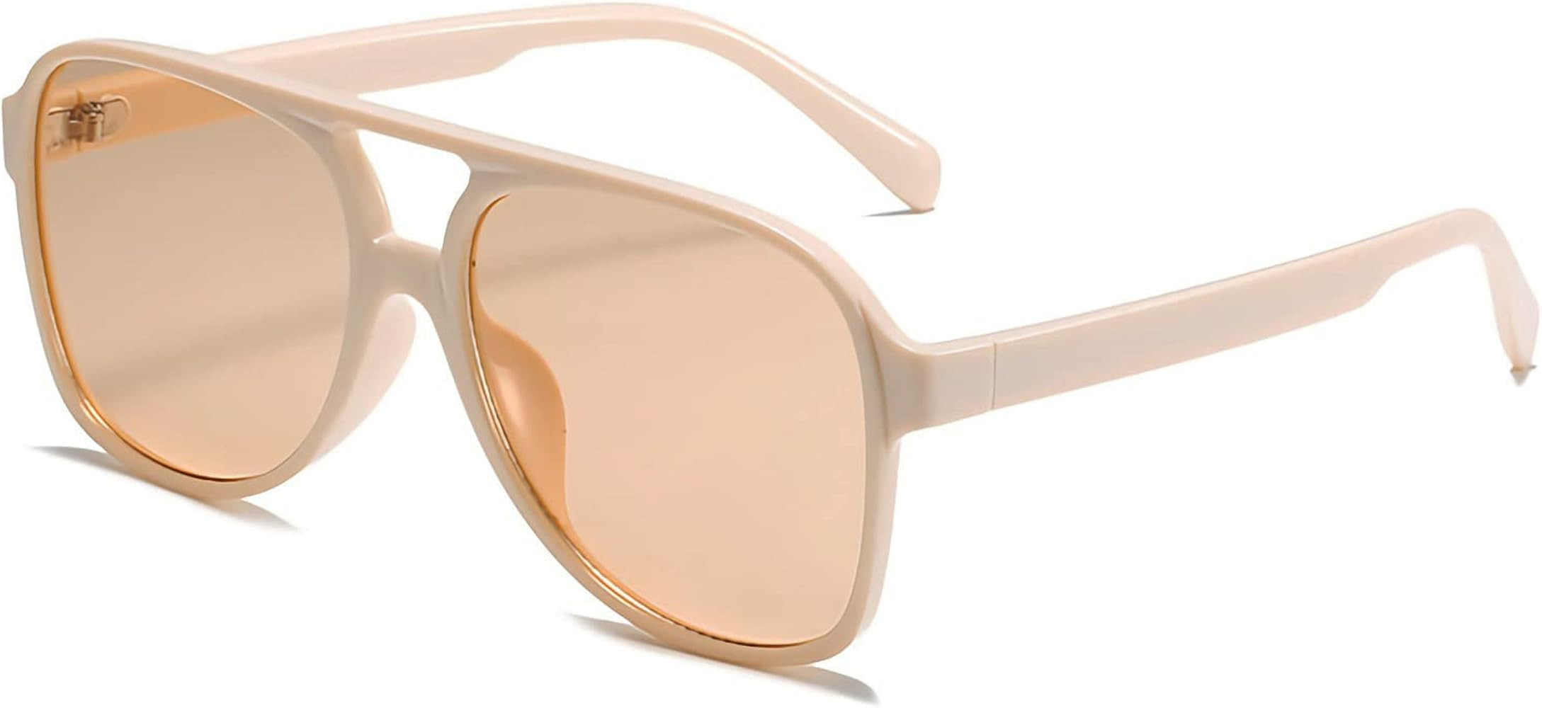 OSAGAMA Vintage Retro Sunglasses 70s Yellow Tinted Aviator Large Sun Glasses for Women | Amazon (US)