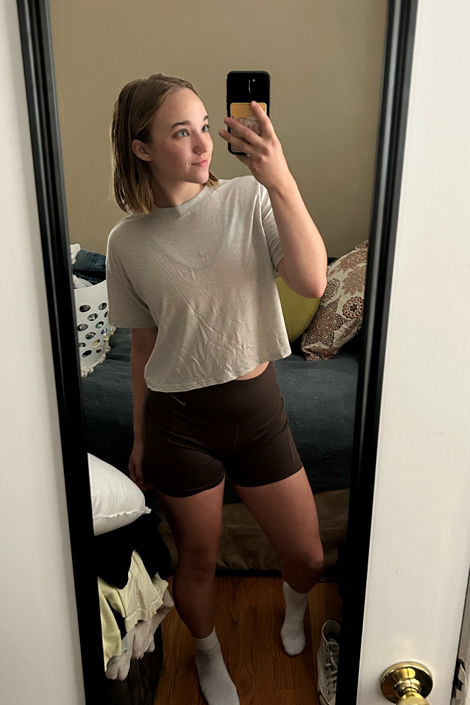 Loving my neutrals activewear fit today, socks are Nike crew socks, shorts are from Nike (I’ve linked the exact shorts on here in both brown and black), and tee shirt is all birds although they don’t sell this cropped version anymore so I’ve linked two similar ones. 

#LTKActive #LTKFitness