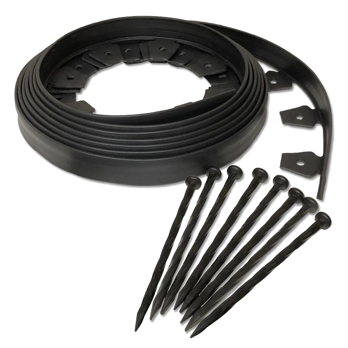 EasyFlex 20-ft x 1.5-in No-Dig Black Plastic Landscape edging roll with stakes | Lowe's