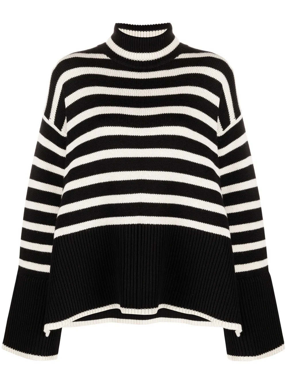 TOTEME Signature Stripe Knitted Jumper | Black | FARFETCH | Farfetch Global