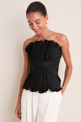 Black Te Recuerdo Pleated Top | Tuckernuck (US)