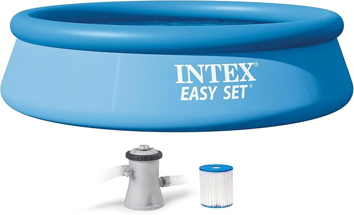 Intex Easy Set 10 ft x 30in Above Ground Pool Set, Round Inflatable Swimming Pool with 330 GPH Ca... | Amazon (US)