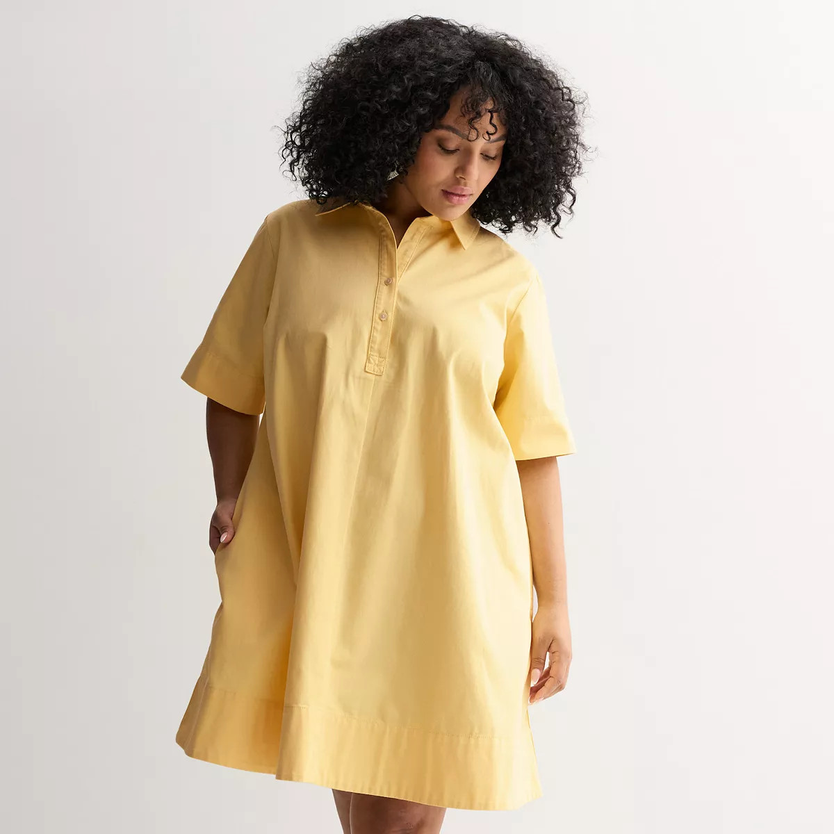 Plus Size Sonoma Goods For Life® Denim Swing Dress, Women's, Size: 3XL, Lemon Pink | Kohl's