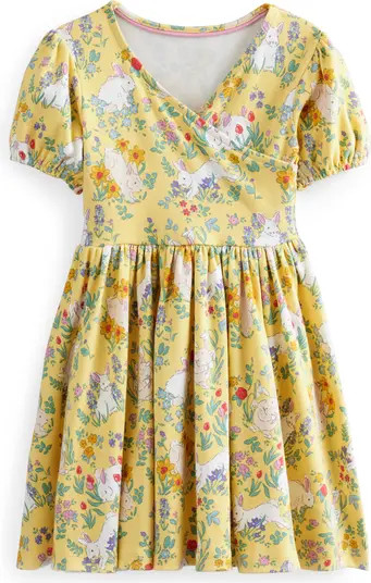 Kids' Bunny Print Cotton Ballerina Dress | Nordstrom