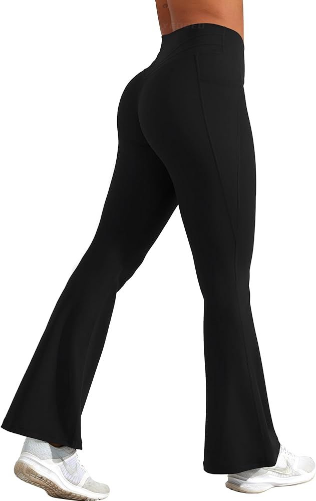 YEOREO Flare Leggings for Women Lynnie Bell Bottom Yoga Pants High Waisted Tummy Control Bootcut ... | Amazon (US)
