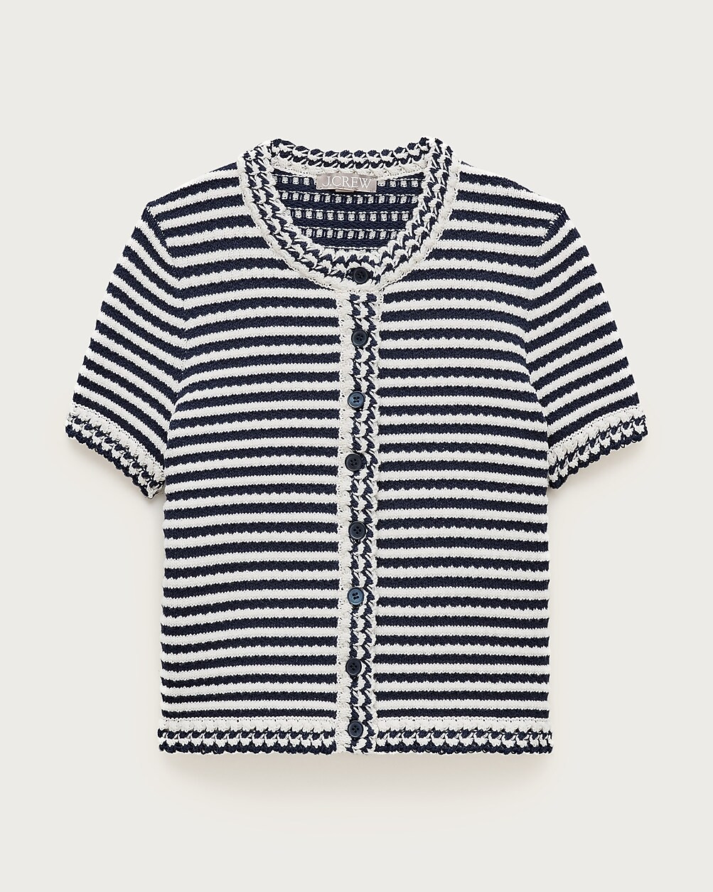 Crochet short-sleeve cardigan in stripe | J. Crew US