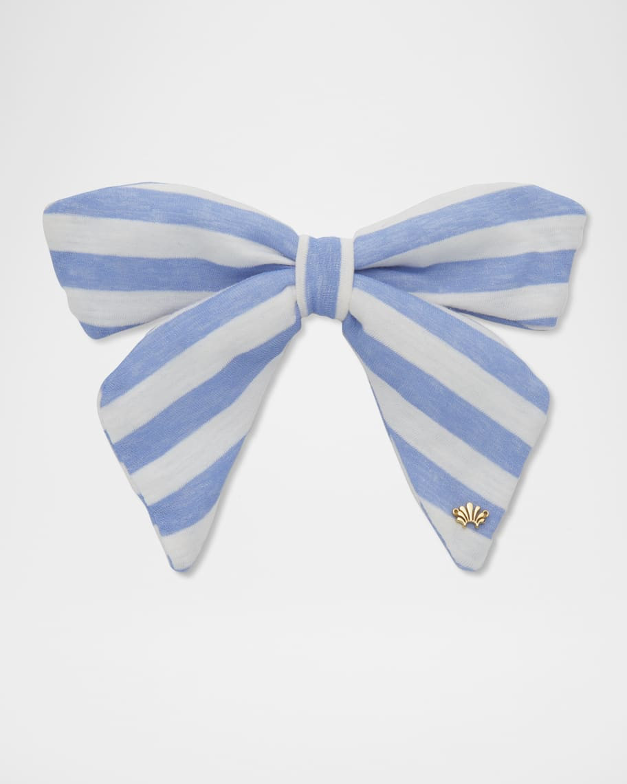 Lele Sadoughi Libby Linen Gauze Bow Barrette | Neiman Marcus