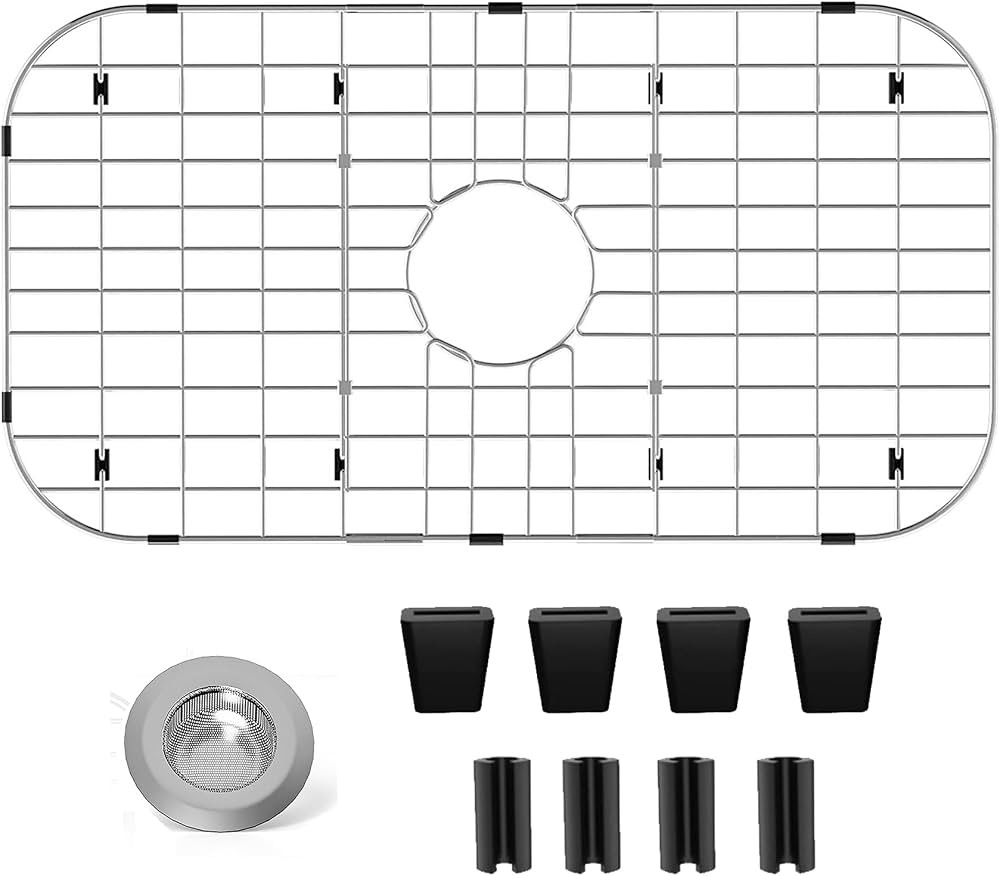 Sink Protectors for Kitchen Sink 26" x14", Stainless Steel Sink Protector with Center Drain Hole ... | Amazon (US)