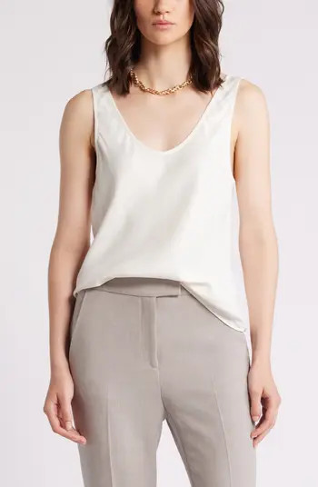 Satin Scoop Neck Tank | Nordstrom