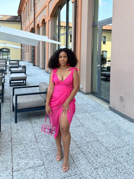 Barbie who? This Barbie pink dress is the perfect head turning cocktail dress that’s midi length with flattering layers. The perfect wedding guest or date night dress.

#LTKstyletip #LTKwedding #LTKtravel