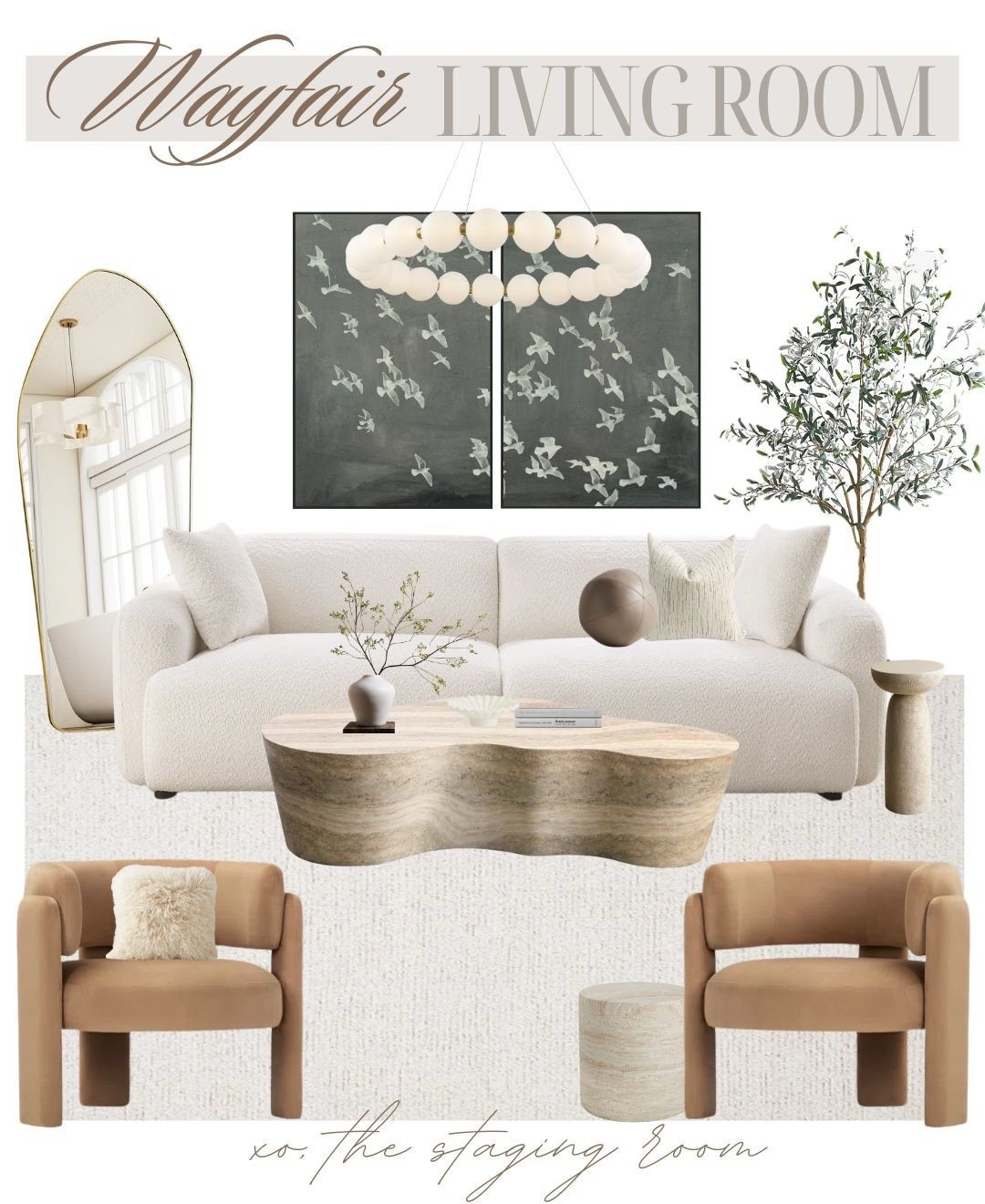Neutral living room design. Travertine Coffee Table. Irregular shaped coffee table. Low coffee table. Round coffee  table. Leather accent chairs. Sculputral mirror. Wall Art. Gallery Wall. Chandelier. Faux tree. Side table. Area rug. Neutral rug. Striped rug. Living Room rug. Family room rug.  Neutral home. Home Decor. Affordable home finds.  

 

#LTKsale #LTKhome #LTKstyletip