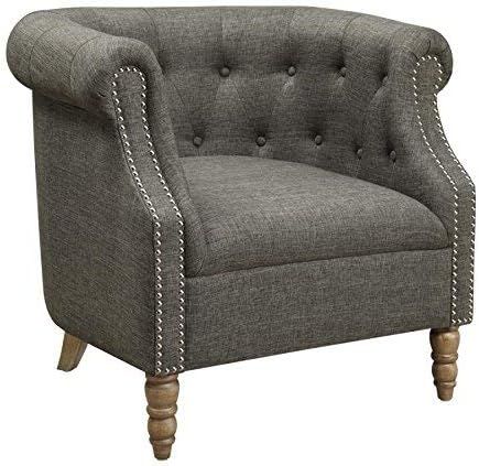 Coaster 902696-CO Upholstered Tufted Accent Chair, In Gray | Amazon (US)