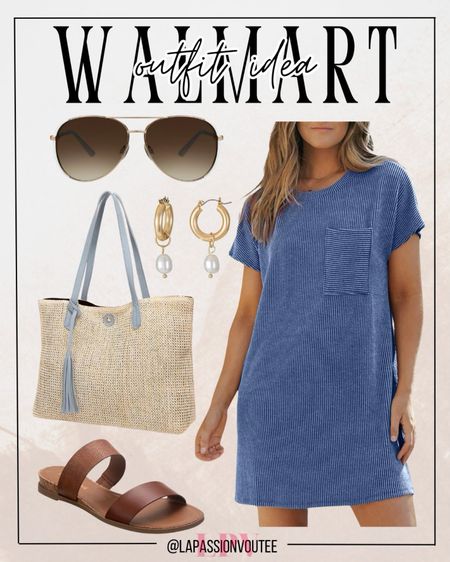 Step into summer with effortless style! ☀️ Embrace the sunshine in a breezy sundress paired with chic hoop earrings and trendy sunglasses. Complete your look with a versatile straw tote bag and comfy slip-on sandals. Elevate your summer wardrobe at Walmart today! 

#LTKstyletip #LTKSeasonal #LTKfindsunder100