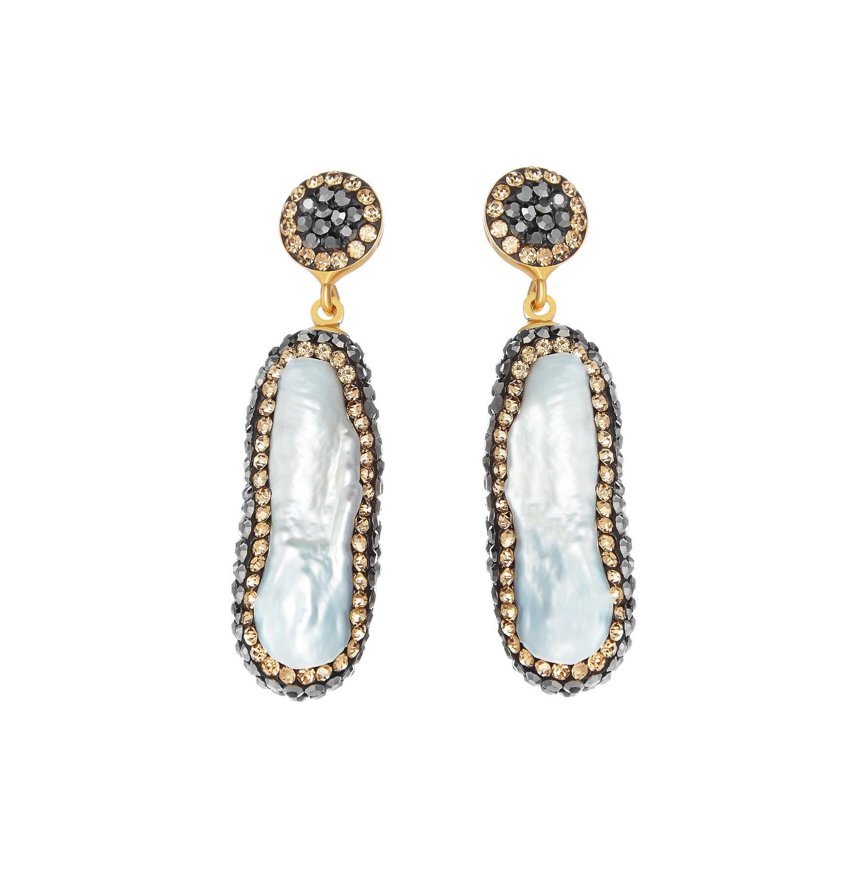 Baroque Pearl Double Sided Drop Earrings | Trouva (Global)