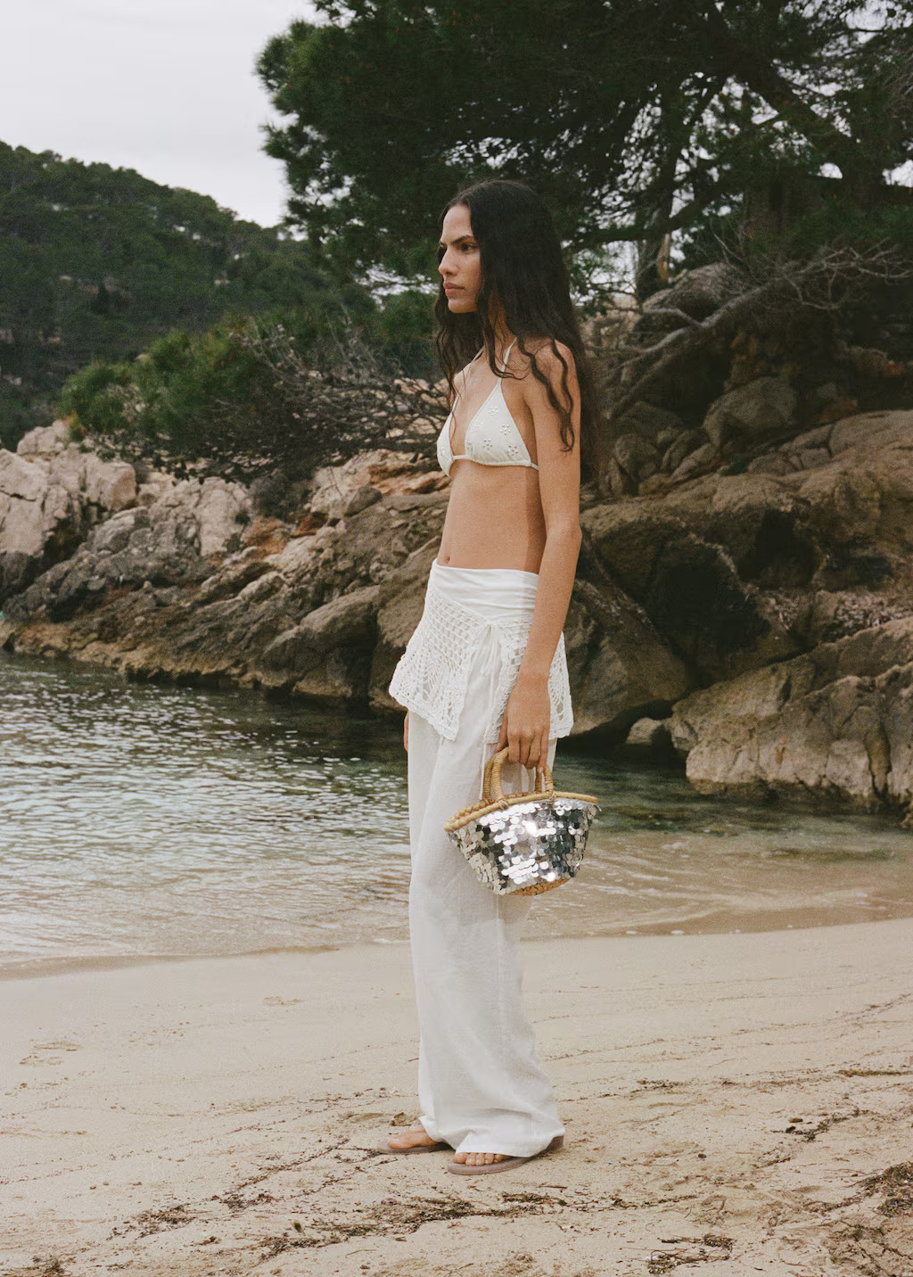 Sequined mini-basket silver - Woman - One size - MANGO | MANGO (UK)