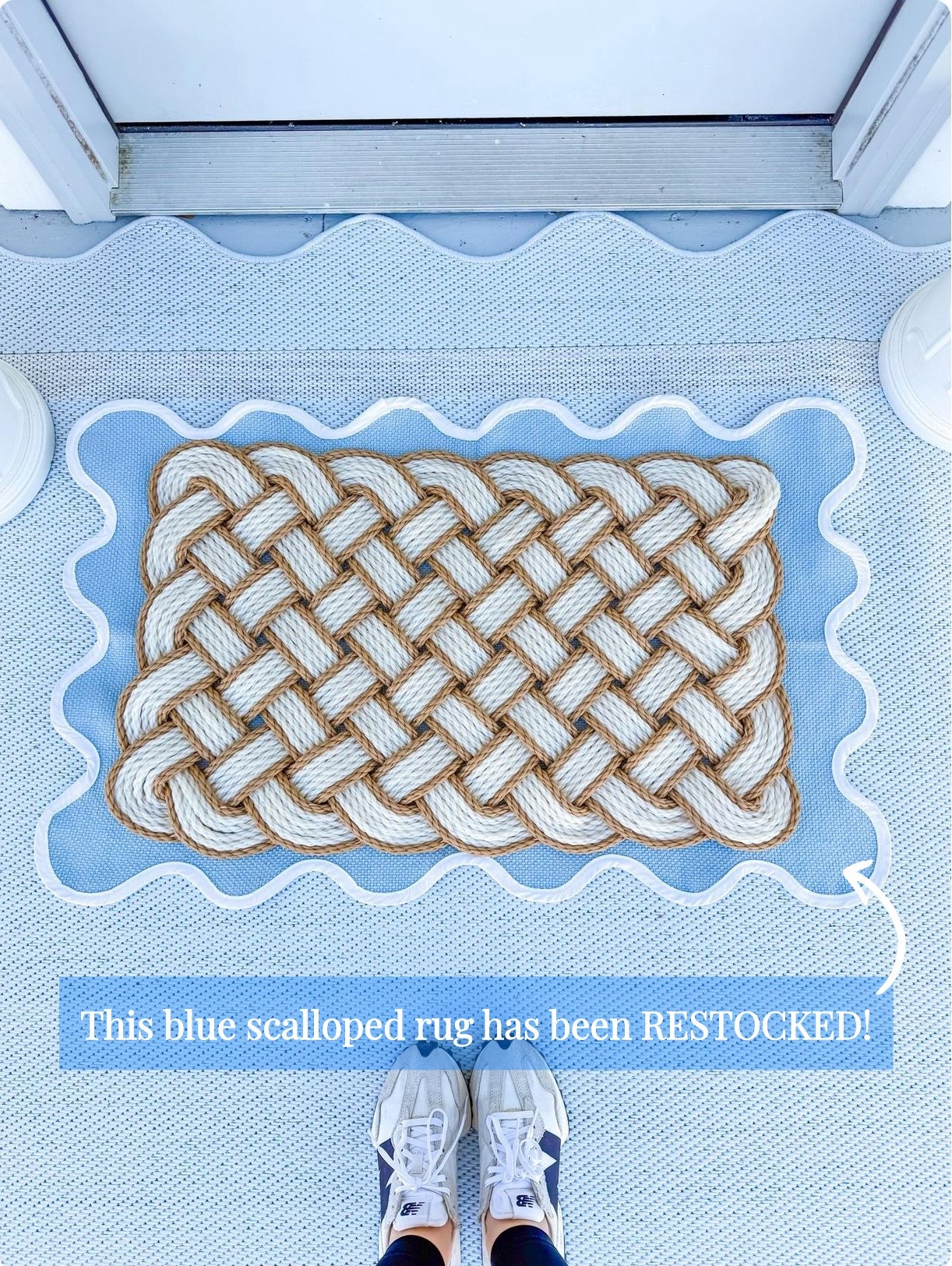 Blue scalloped front porch rug restocked! 




Layering rug
Walmart home 
Walmart finds 
Spring decor 
Front porch decor 
Patio decor 

#LTKSaleAlert #LTKHome