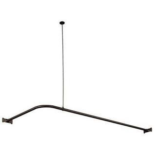 64 in. x 27 in. Corner Shower Rod in Oil Rubbed Bronze | The Home Depot