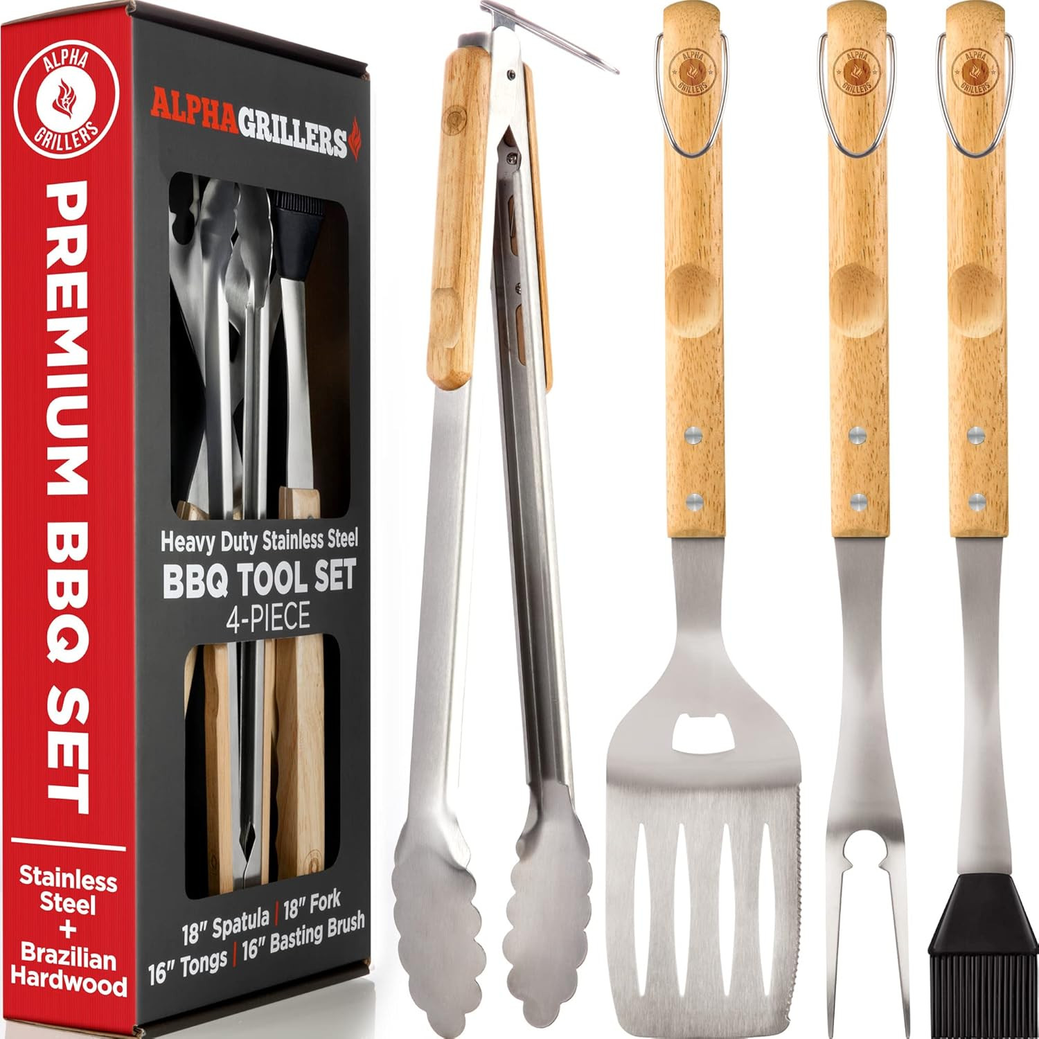 Alpha Grillers Premium Wood Grilling Gifts for Men - Grill Accessories Gift Ideas - BBQ Tool Set ... | Amazon (US)
