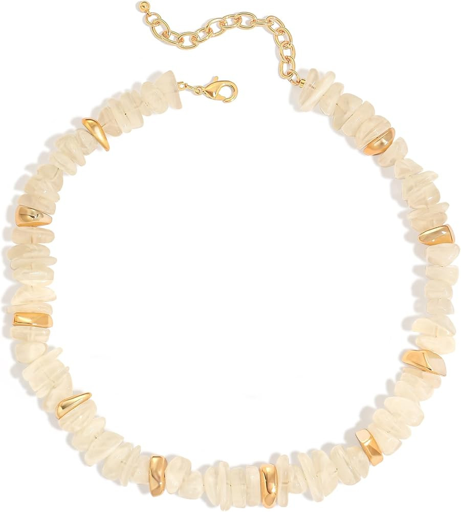 Multicolor Irregular Beaded Necklace for Women Summer Beach Statement Necklaces Mothers Day Gifts | Amazon (US)