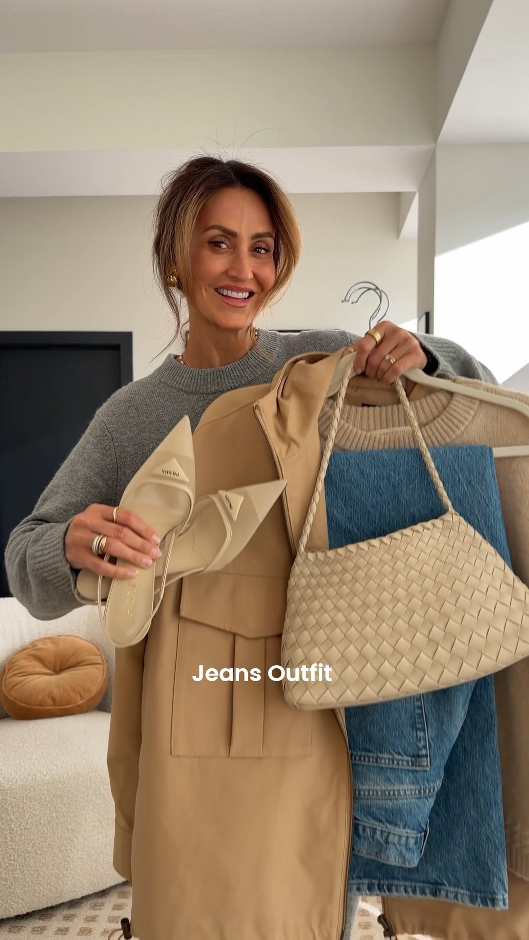 Day 4 of 7 jeans outfits - our all time favorite pair with an oversized trench/rain coat jacket 🧥👖 

Comment JEANS OUTFIT and I’ll send you links to shop! 

Reformation jeans, mother rain coat, sezane pullover, weaved handbag, Prada slingbacks, winter jeans outfit

#LTKgrwm #LTKootd #LTKOver40