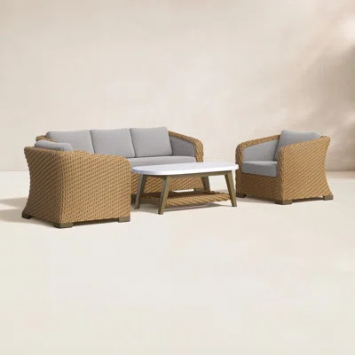 Edicott All-Weather Wicker 5-Person Patio Conversation Set with Cushions | Wayfair North America