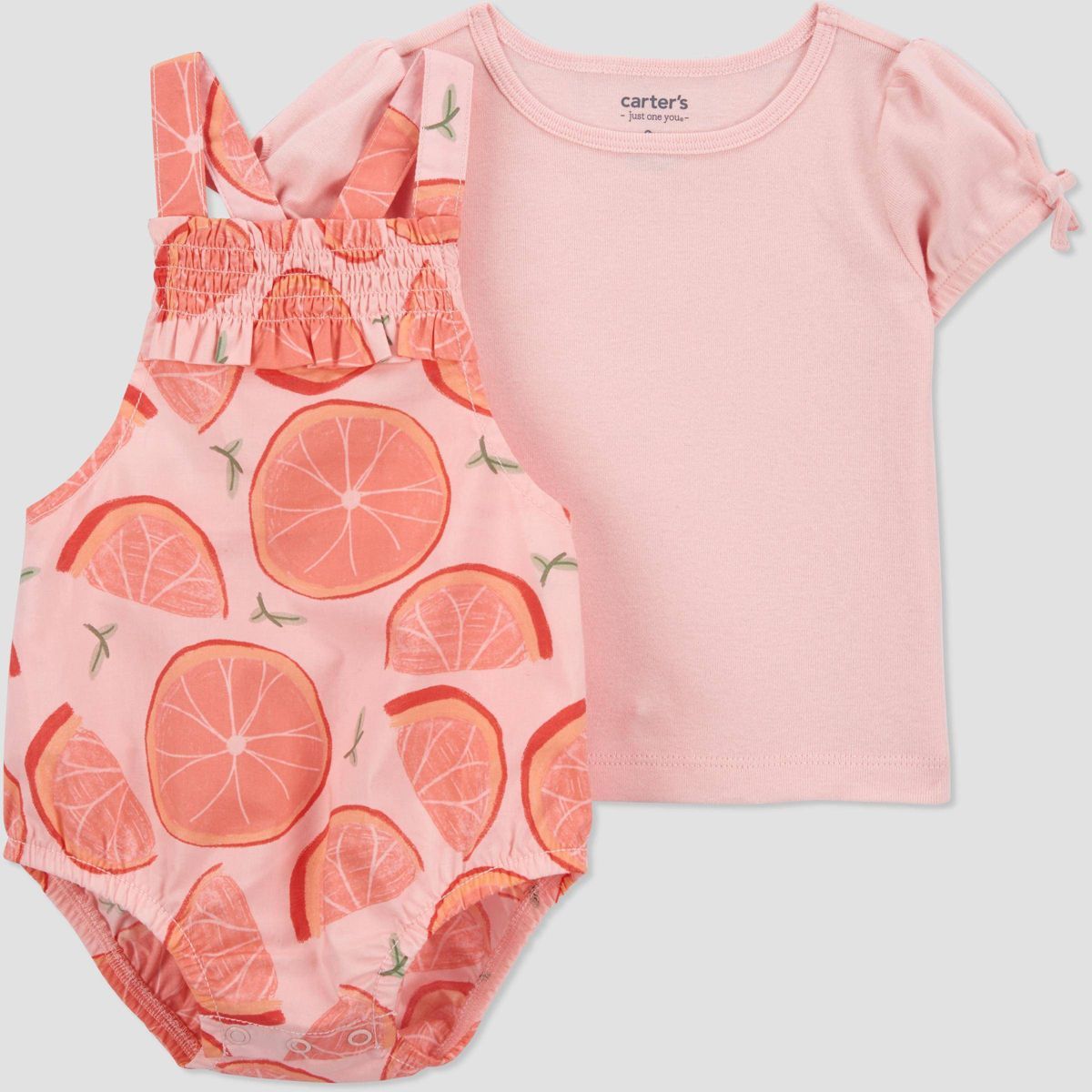 Carter's Just One You® Baby Girls' Grapefruit Bubble Overalls - Pink | Target