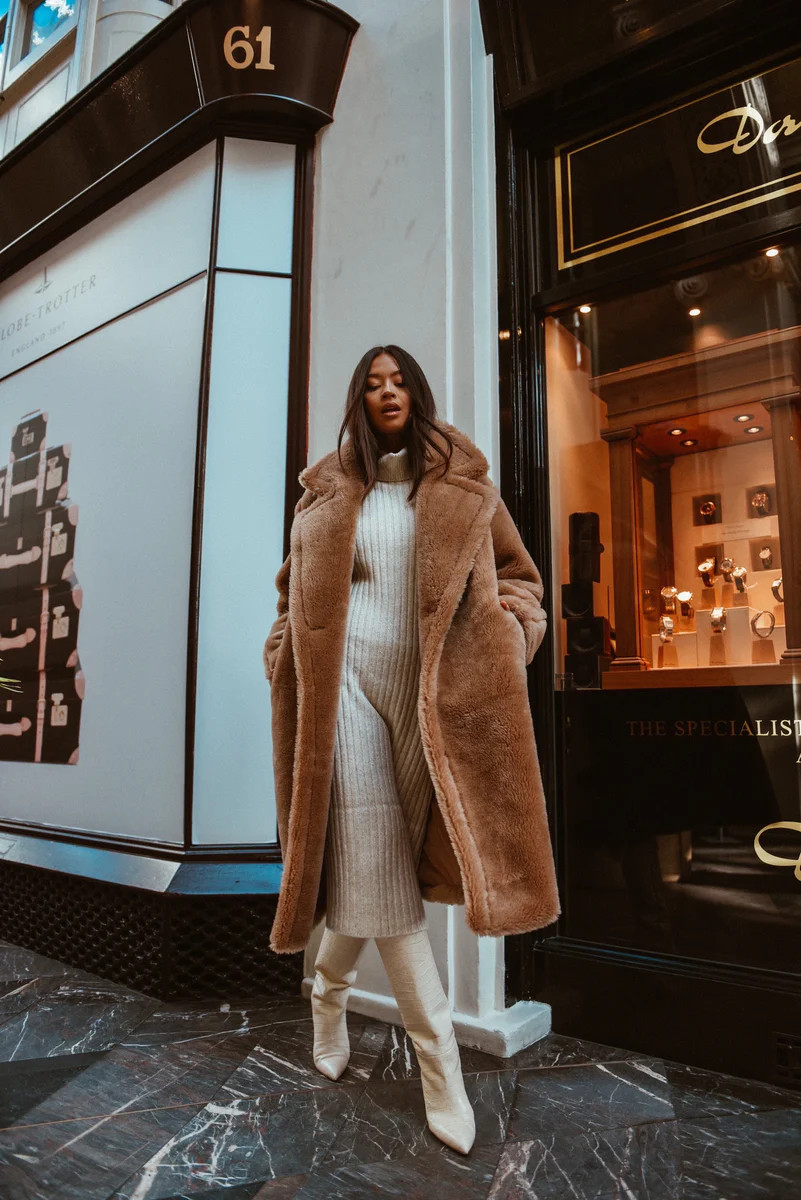 Brown Teddy Coat | DE SAVARY LONDON
