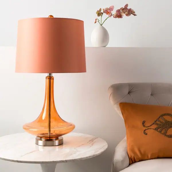 Modern Solid Orange Bray Table Lamp - Orange | Bed Bath & Beyond