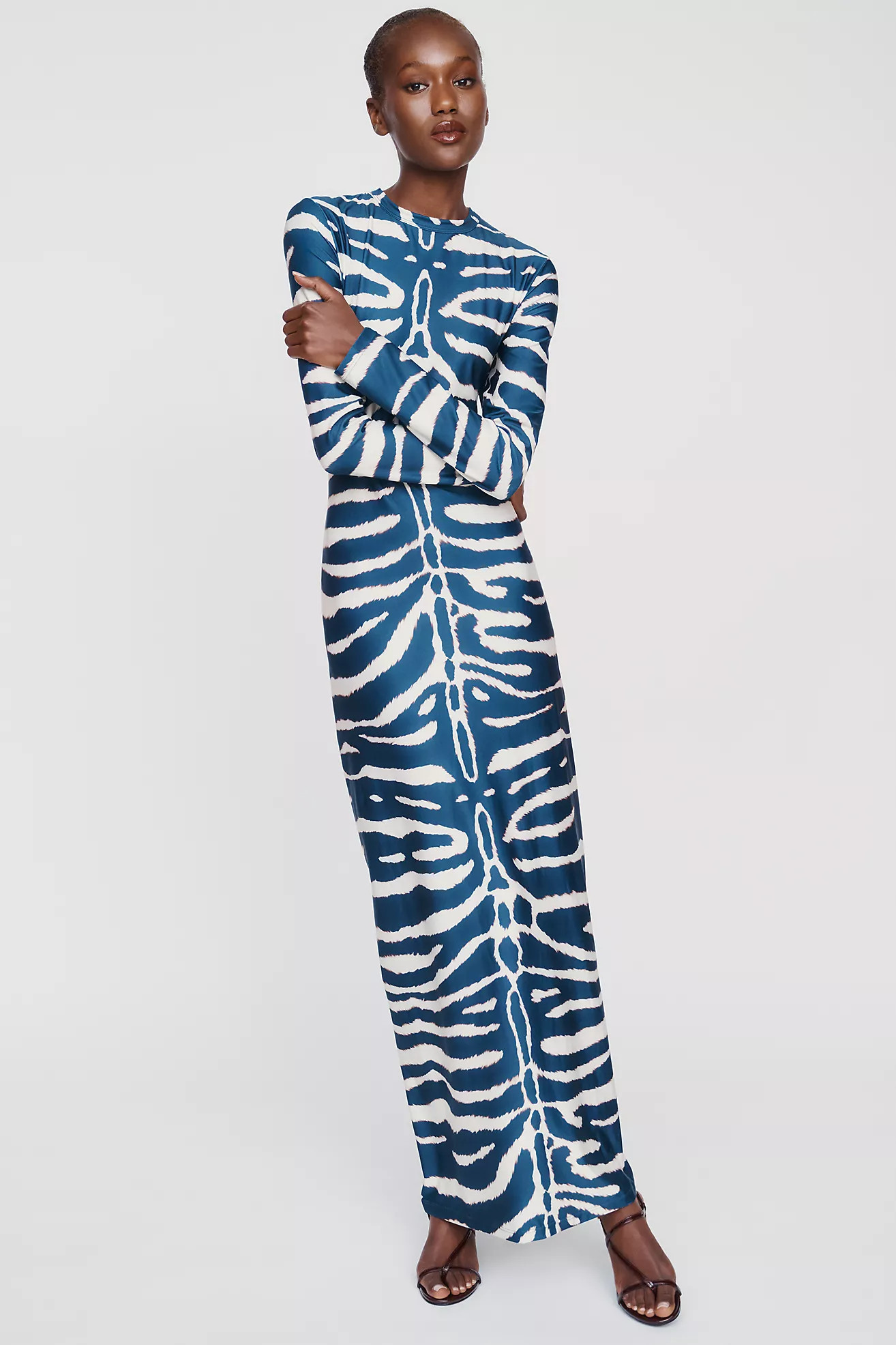 Especia Animal Print Fitted Maxi Dress | Anthropologie (US)