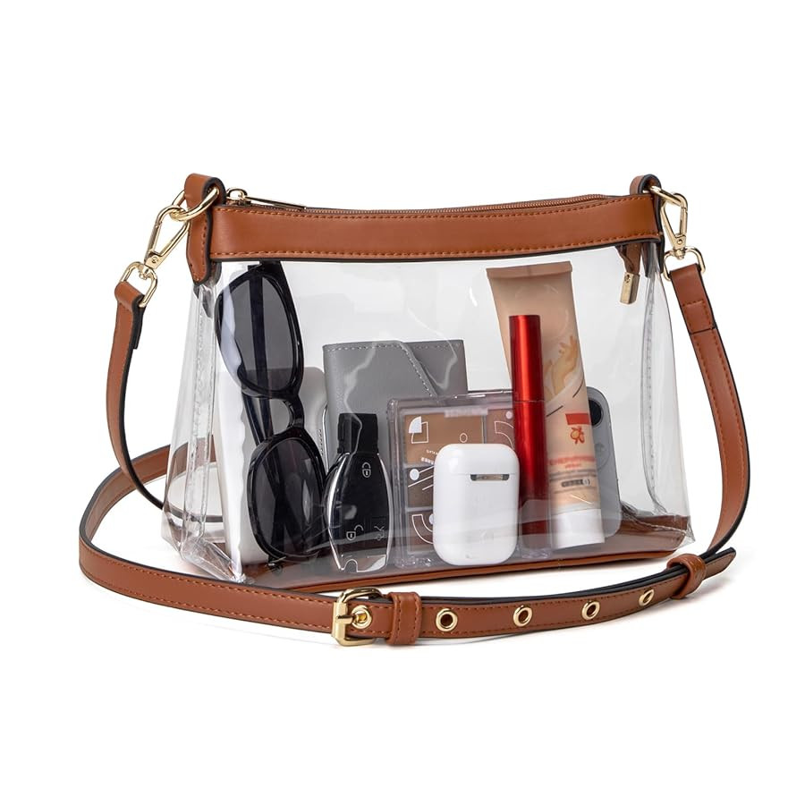 Clear Bag for Stadium Events, Clear Purses for Women, Stadium Approved Crossbody Bag | Amazon (US)