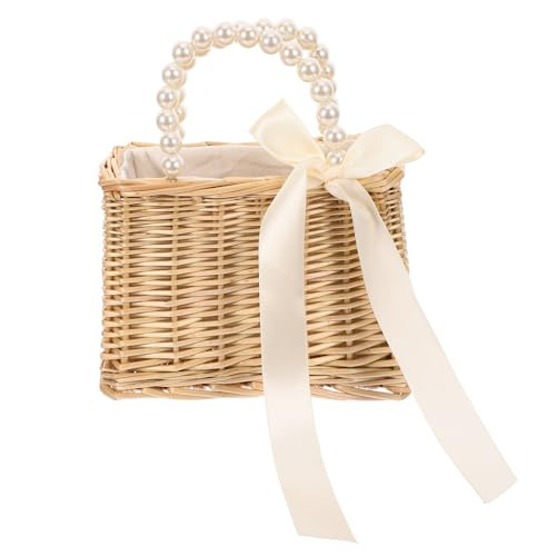 WRITWAA Handmade Round Rattan Beach Bag for Women, Woven Straw Purse, Unique Boho Crossbody Clutch, Lightweight Summer Tote for Vacation and Casual Outings | Amazon (US)