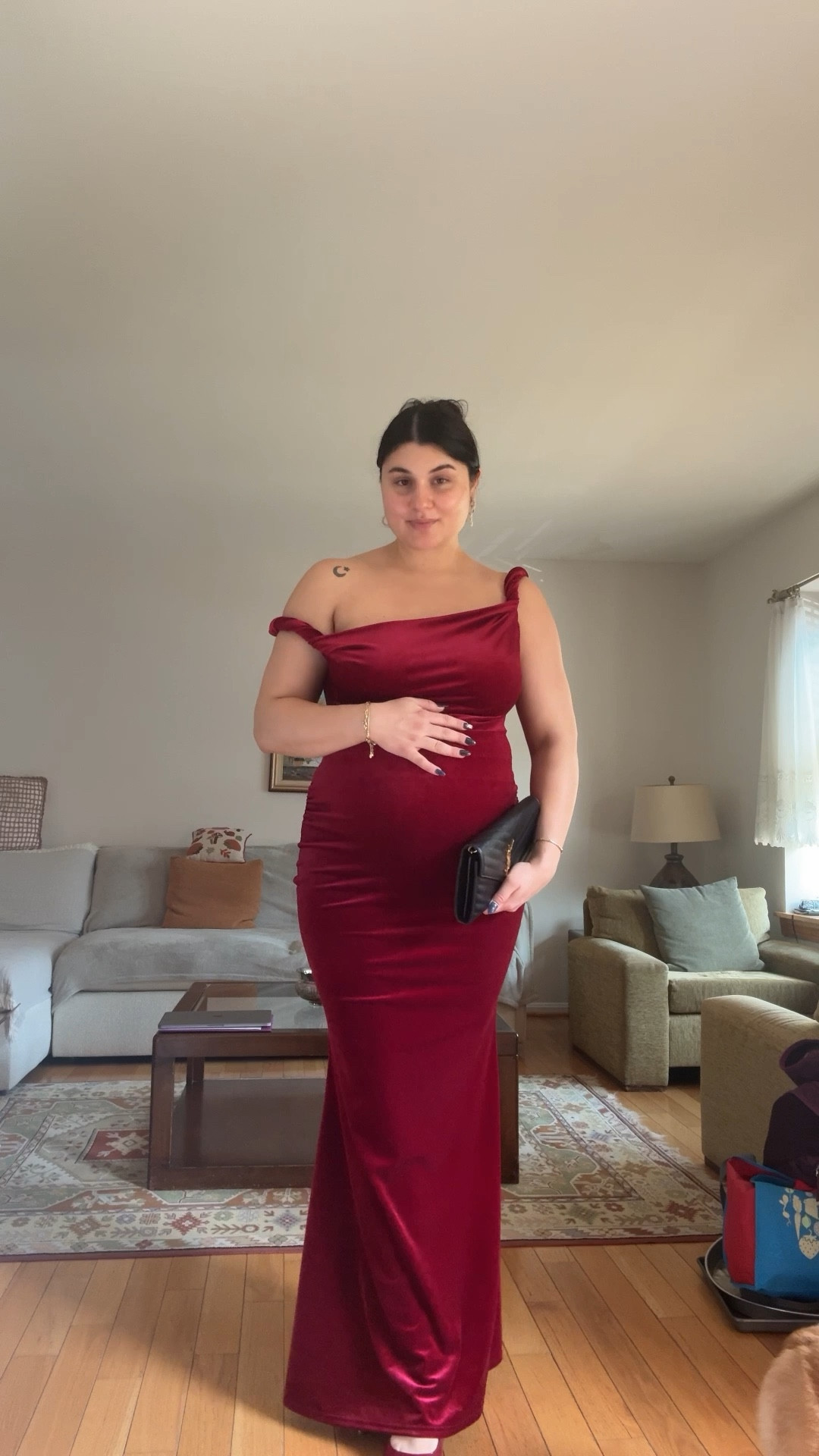 Holiday dress
Wedding guest dress 
Burgundy dress
Maternity holiday dress 
Velvet dress

#LTKBump #LTKootd