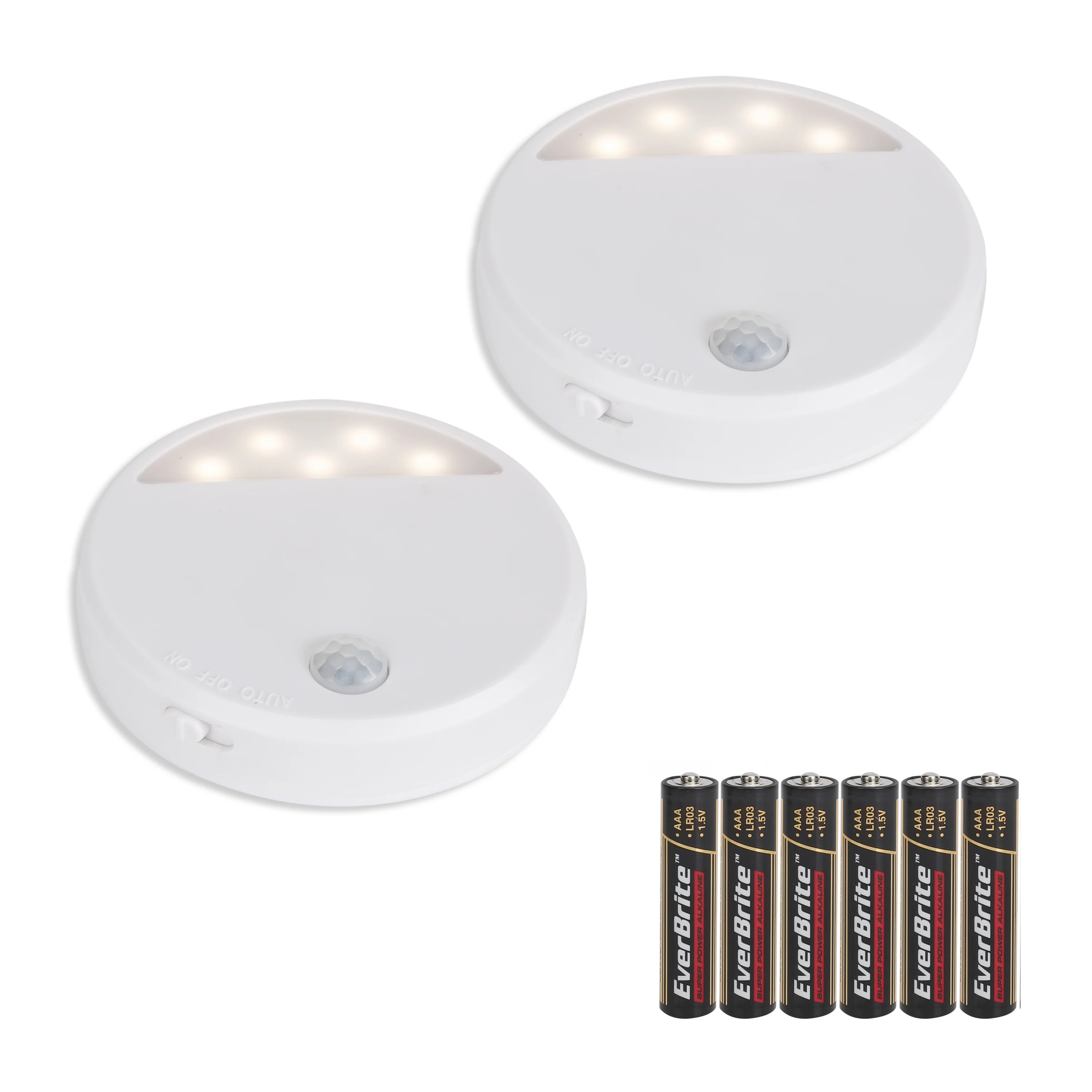 Great Value Battery Powered Motion Activated LED Under-Cabinet Light 2-Pack, 4145VN | Walmart (US)