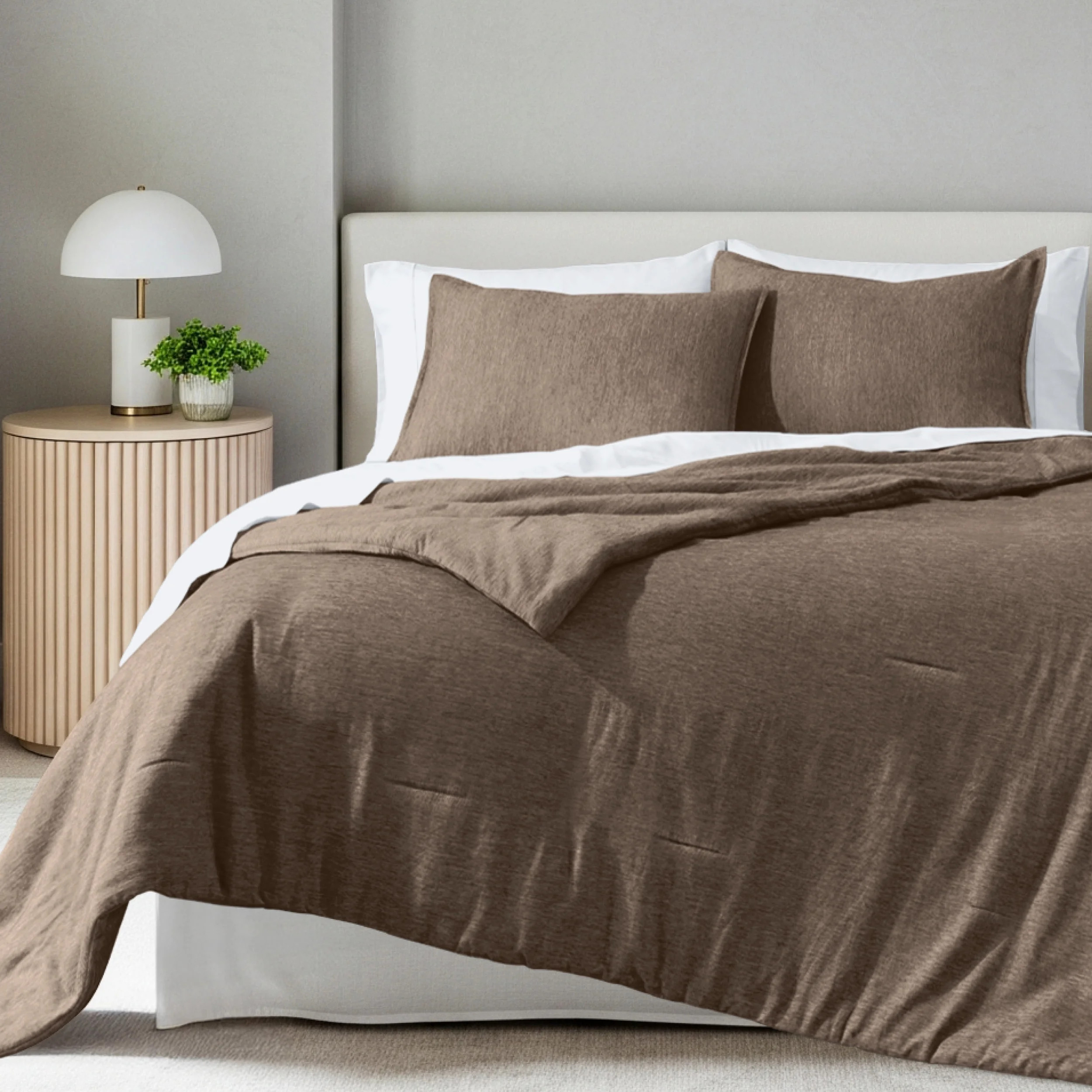 Bare Home Down Alternative Comforter Set - 3-Pieces - All Seasons - Full, Heather Taupe | Walmart (US)