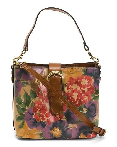 Patricia Nash Irving Top Handle Bucket Bag for Women, French Hydrangea Print Leather Handbag with Strap, Vintage Style Purse | Amazon (US)