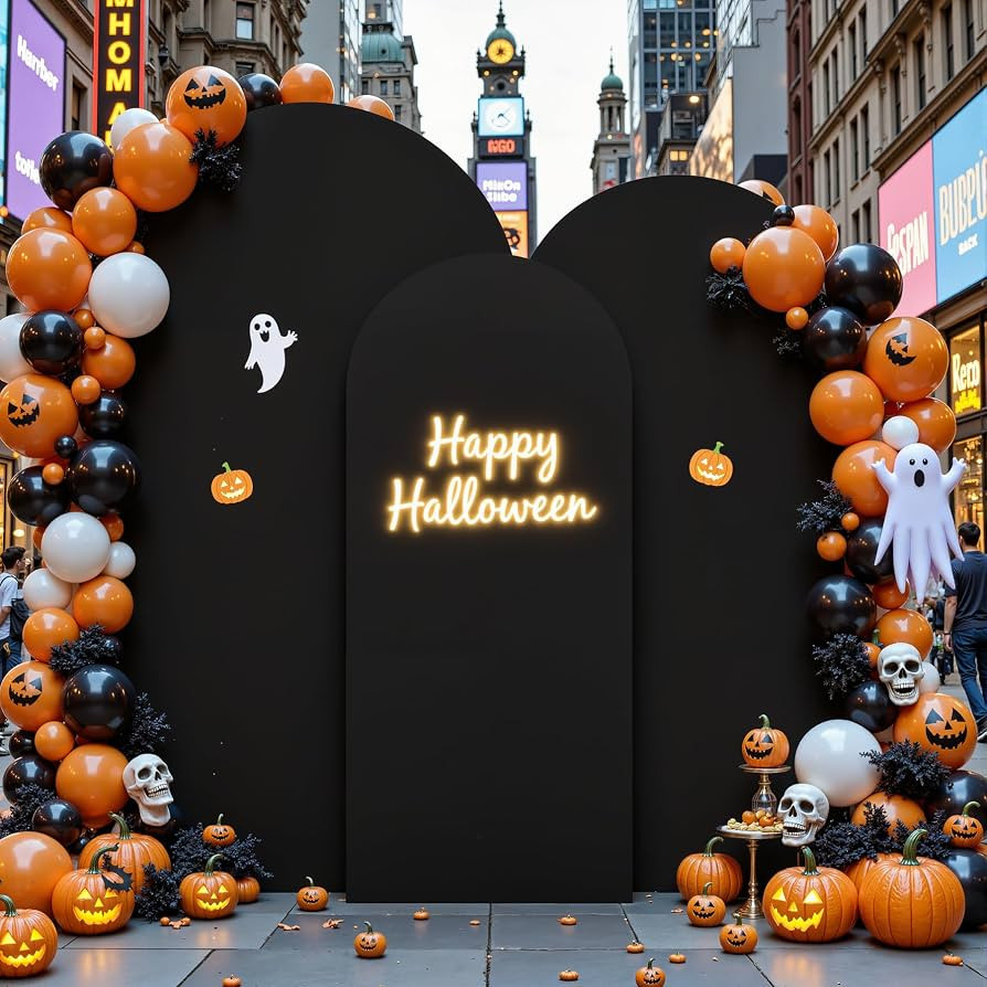 Halloween Arch Backdrop Cover (7.2FT, 6.6FT, 6FT) Set of 3 Black Arch Covers Stretchy Backdrop Sp... | Amazon (US)